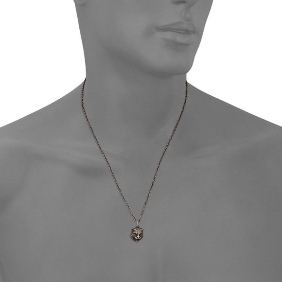 GUCCI Sterling Silver Tiger Pendant Necklace - Picture 2 of 12